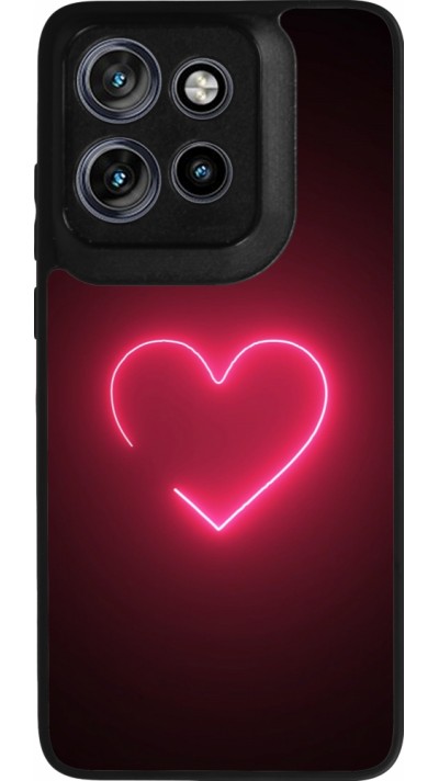 Motorola Moto S50 Case Hülle - Silikon schwarz Valentine 2023 single neon heart