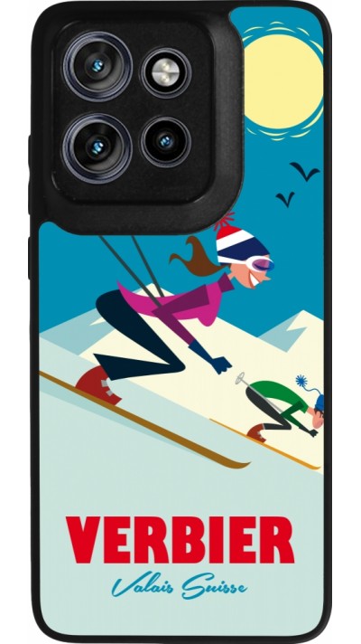 Motorola Moto S50 Case Hülle - Silikon schwarz Verbier Ski Downhill