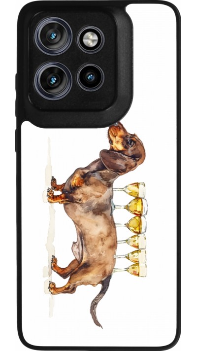 Motorola Moto S50 Case Hülle - Silikon schwarz Wine Teckel