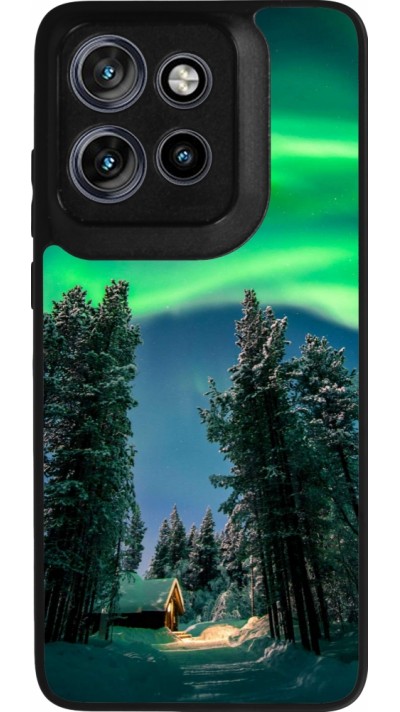 Motorola Moto S50 Case Hülle - Silikon schwarz Winter 22 Northern Lights