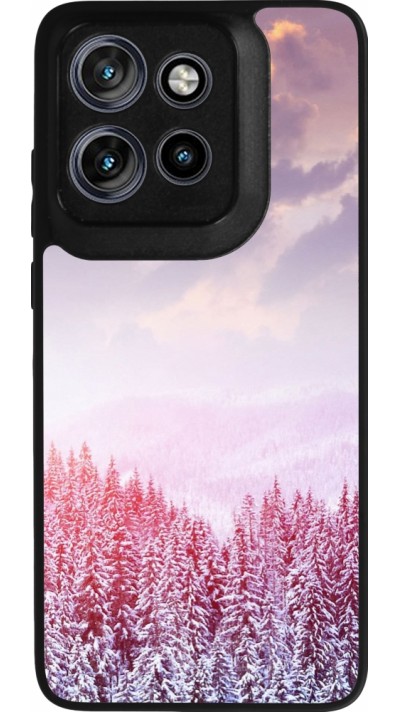 Motorola Moto S50 Case Hülle - Silikon schwarz Winter 22 Pink Forest