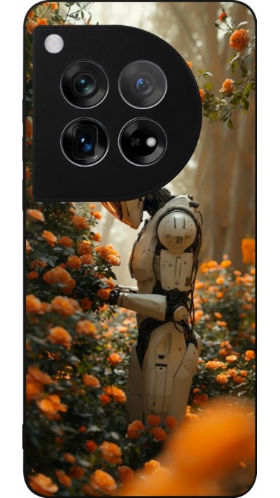 Coque OnePlus 12 - Silicone rigide noir Astronaut flowers 2025