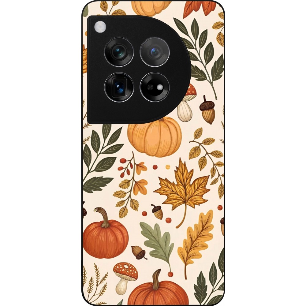 Coque OnePlus 12 - Silicone rigide noir Autumn 25 Autumn pattern