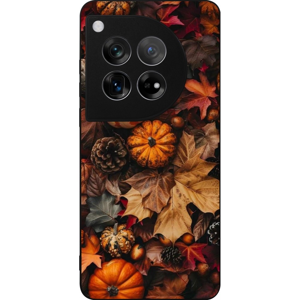 Coque OnePlus 12 - Silicone rigide noir Autumn 25 Pumpkin