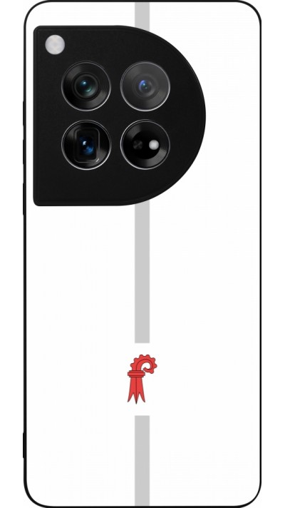 Coque OnePlus 12 - Silicone rigide noir Canton BL blanc