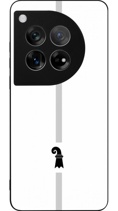 Coque OnePlus 12 - Silicone rigide noir Canton BS blanc