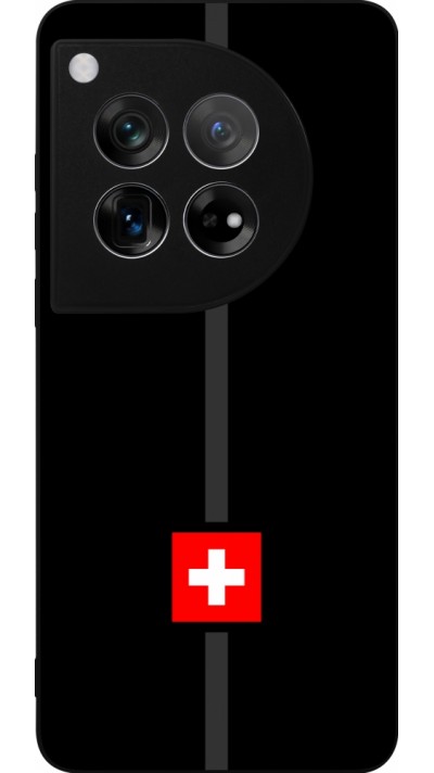 Coque OnePlus 12 - Silicone rigide noir Canton CH noir