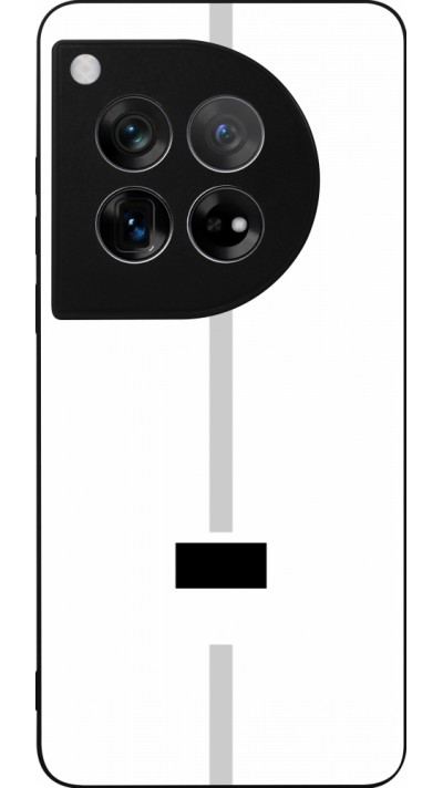 Coque OnePlus 12 - Silicone rigide noir Canton FR blanc