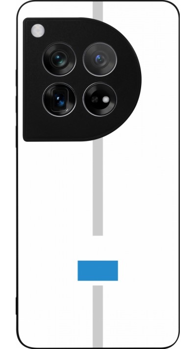 Coque OnePlus 12 - Silicone rigide noir Canton LU blanc