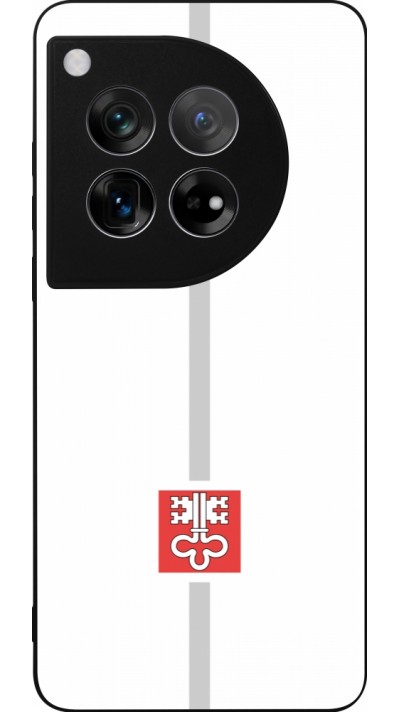 Coque OnePlus 12 - Silicone rigide noir Canton NW blanc