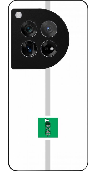Coque OnePlus 12 - Silicone rigide noir Canton SG blanc