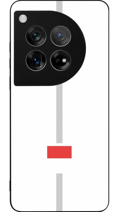 Coque OnePlus 12 - Silicone rigide noir Canton SO blanc