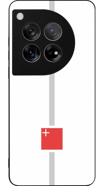Coque OnePlus 12 - Silicone rigide noir Canton SZ blanc