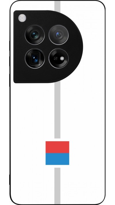 Coque OnePlus 12 - Silicone rigide noir Canton TI blanc