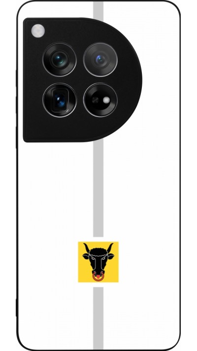 Coque OnePlus 12 - Silicone rigide noir Canton UR blanc