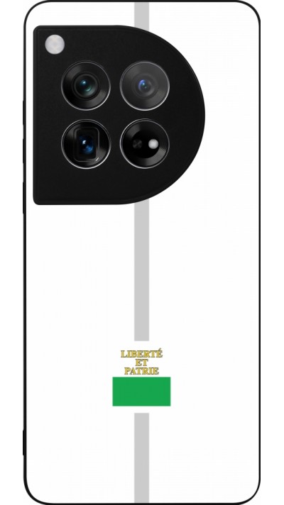 Coque OnePlus 12 - Silicone rigide noir Canton VD blanc