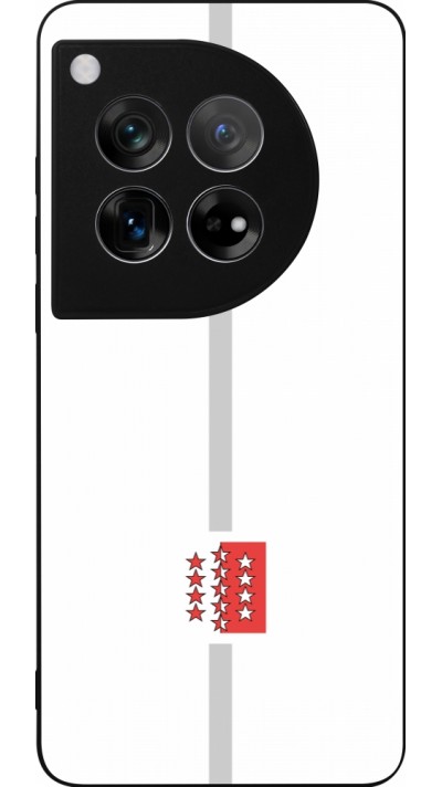 Coque OnePlus 12 - Silicone rigide noir Canton VS blanc