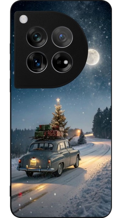 Coque OnePlus 12 - Silicone rigide noir Christmas 25 Car with Tree Xmas