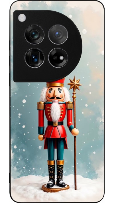 Coque OnePlus 12 - Silicone rigide noir Christmas 25 Nutcracker Snow