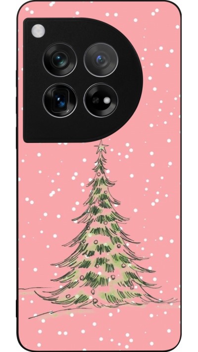 Coque OnePlus 12 - Silicone rigide noir Christmas 25 Pink Tree