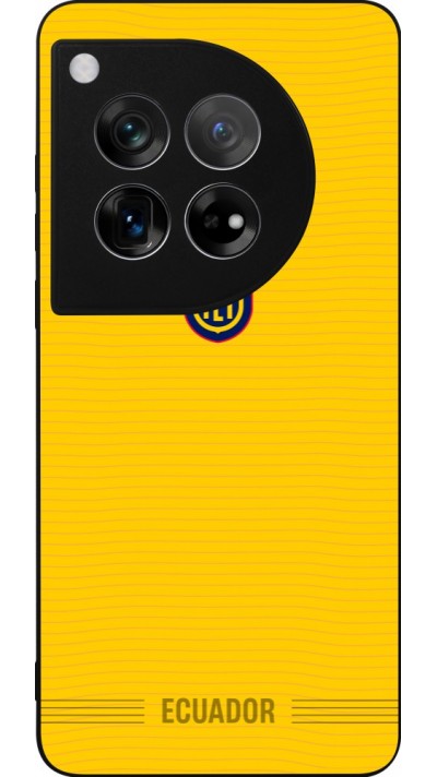 Coque OnePlus 12 - Silicone rigide noir Maillot de football Équateur 2026 personnalisable
