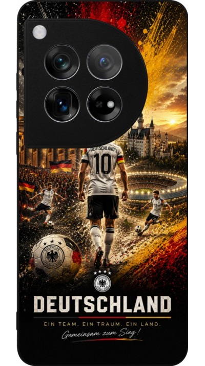 Coque OnePlus 12 - Silicone rigide noir Football Allemagne splash 2026