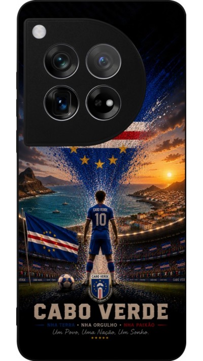Coque OnePlus 12 - Silicone rigide noir Football Cap-Vert splash 2026