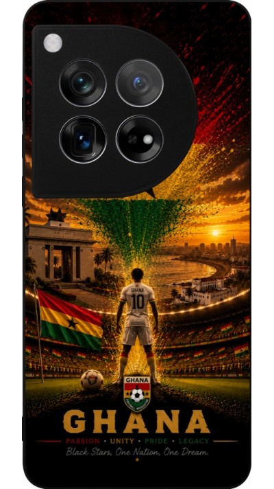 Coque OnePlus 12 - Silicone rigide noir Football Ghana splash 2026