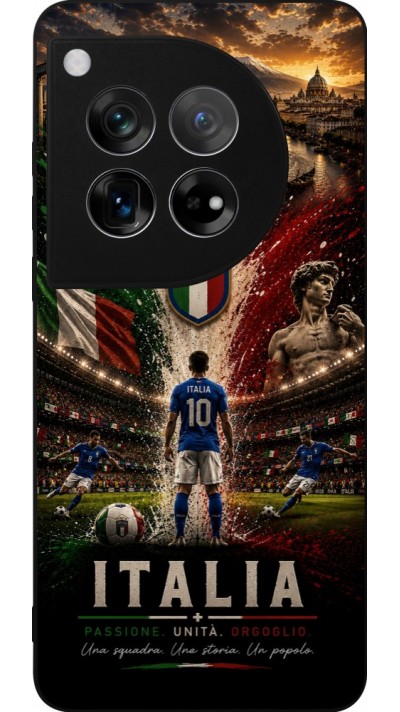 Coque OnePlus 12 - Silicone rigide noir Football Italie splash 2026