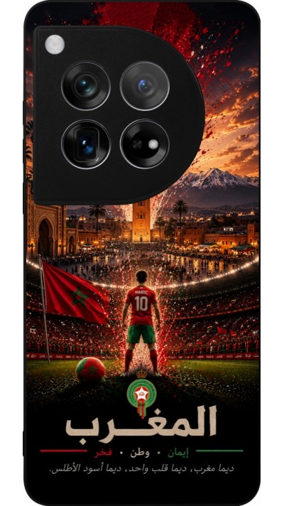 Coque OnePlus 12 - Silicone rigide noir Football Maroc splash 2026