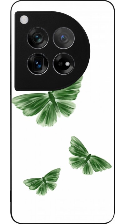 Coque OnePlus 12 - Silicone rigide noir Butterflies Spring 2026