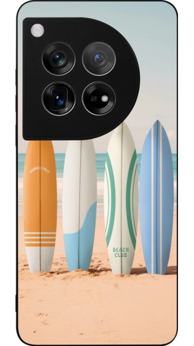 Coque OnePlus 12 - Silicone rigide noir Summer surfboard 2025