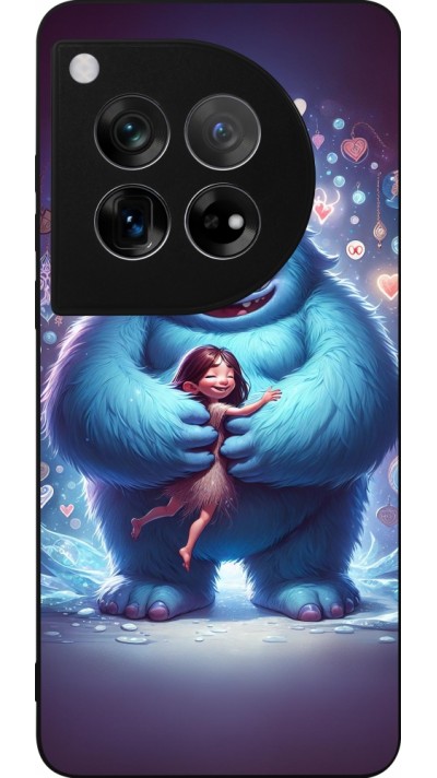 Coque OnePlus 12 - Silicone rigide noir Valentine 2024 Fluffy Love