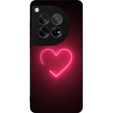 OnePlus 12 Case Hülle - Silikon schwarz Valentine 2023 single neon heart