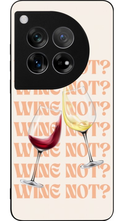 Coque OnePlus 12 - Silicone rigide noir Wine not