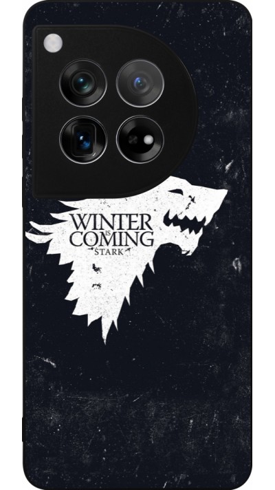 Coque OnePlus 12 - Silicone rigide noir Winter is coming Stark