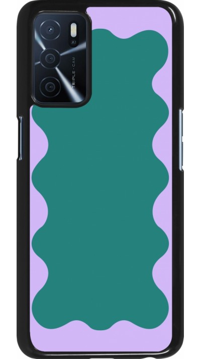 OPPO A16s Case Hülle - Wavy Rectangle Green Purple OPPO A16s Case Hülle - Wavy Rectangle Green Purple