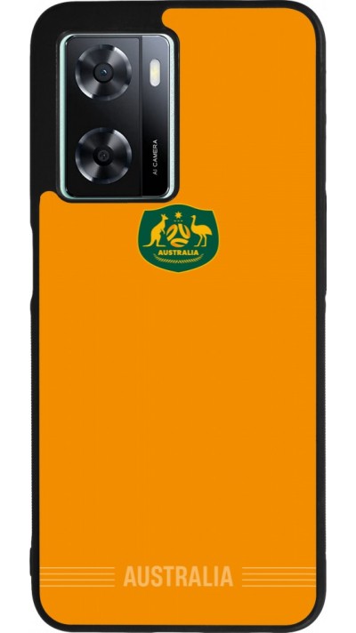 Coque OPPO A57 5G - Silicone rigide noir Maillot de football Australie 2026 personnalisable