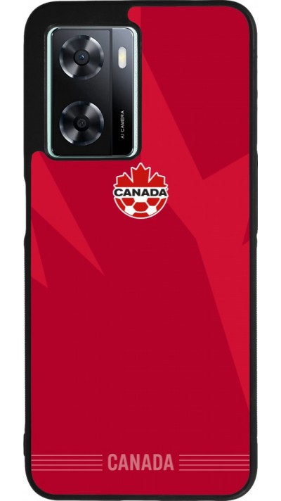 Coque OPPO A57 5G - Silicone rigide noir Maillot de football Canada 2026 personnalisable
