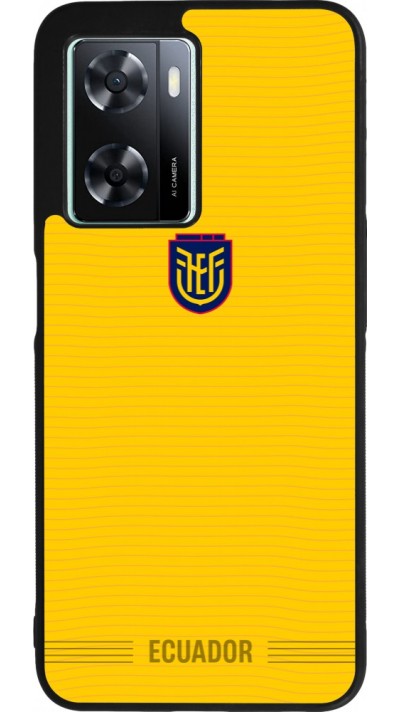 Coque OPPO A57 5G - Silicone rigide noir Maillot de football Équateur 2026 personnalisable