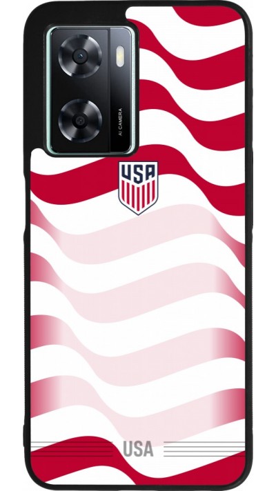 Coque OPPO A57 5G - Silicone rigide noir Maillot de football États-Unis 2026 personnalisable