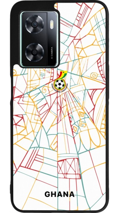 Coque OPPO A57 5G - Silicone rigide noir Maillot de football Ghana 2026 personnalisable