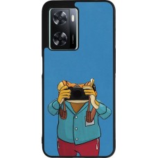 OPPO A57 5G Case Hülle - Silikon schwarz Frog with camera DTMF