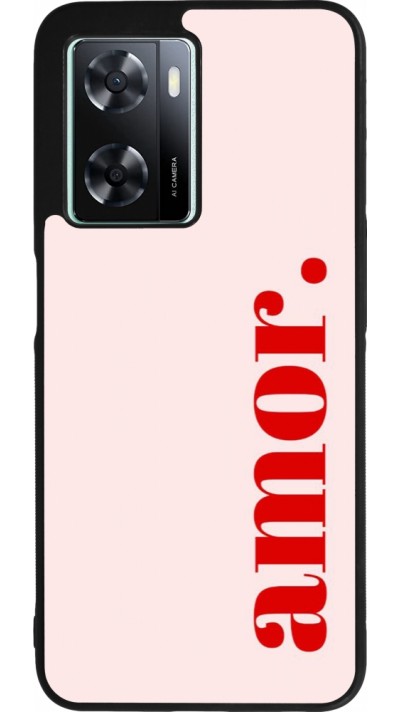 OPPO A57 5G Case Hülle - Silikon schwarz Valentine 2024 amor
