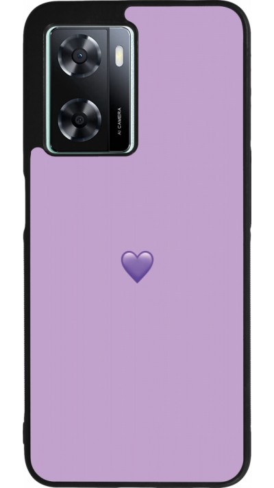 OPPO A57 5G Case Hülle - Silikon schwarz Valentine 2023 purpule single heart