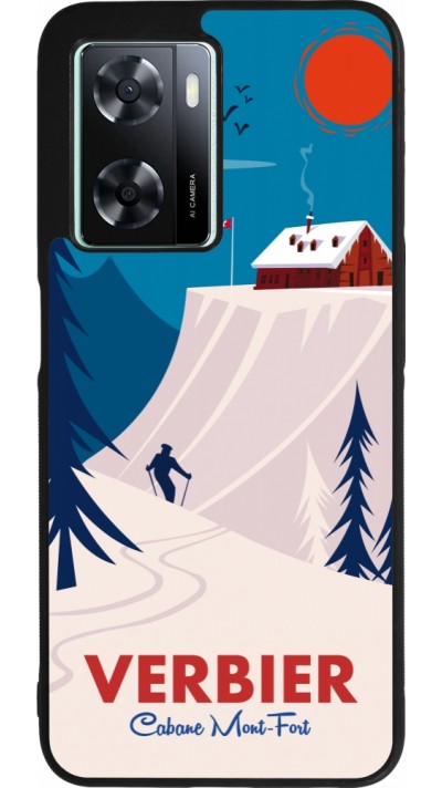 OPPO A57 5G Case Hülle - Silikon schwarz Verbier Cabane Mont-Fort