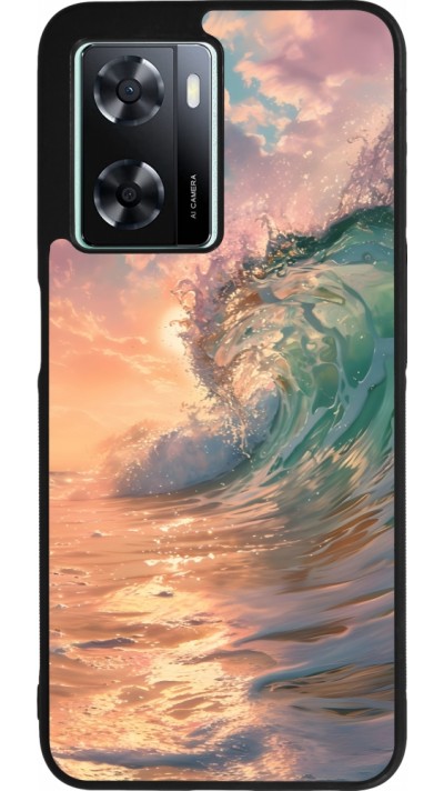 OPPO A57 5G Case Hülle - Silikon schwarz Wave Sunset