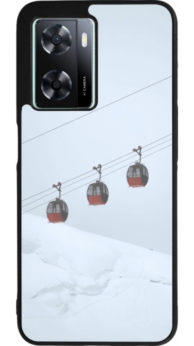 OPPO A57 5G Case Hülle - Silikon schwarz Winter 22 ski lift