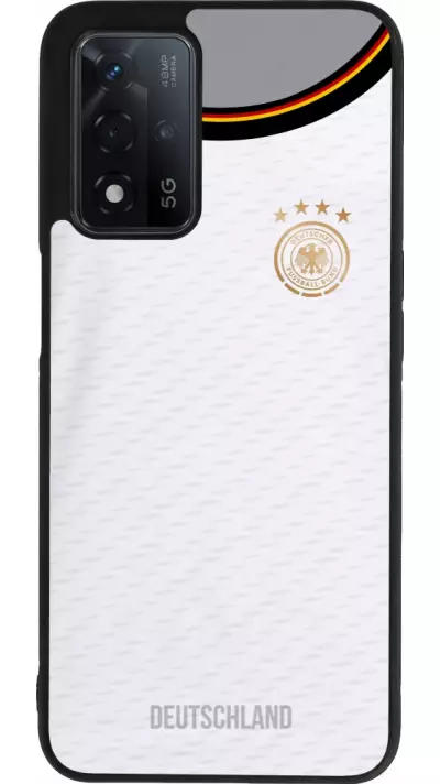 Coque OPPO A93s 5G - Silicone rigide noir Maillot de football Allemagne 2022 personnalisable
