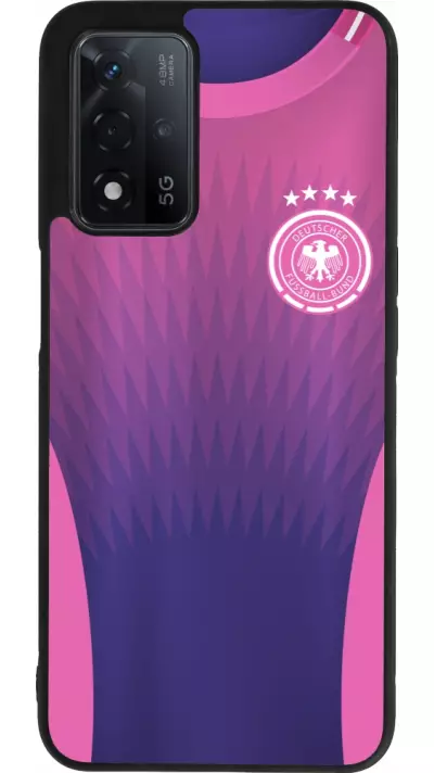 Coque OPPO A93s 5G - Silicone rigide noir Maillot de football Allemagne Extérieur personnalisable